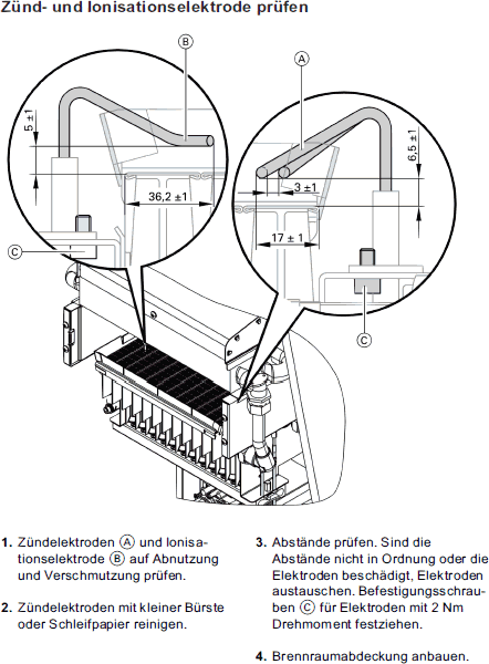 Zünd- und Ionisationselektroden einstellen
