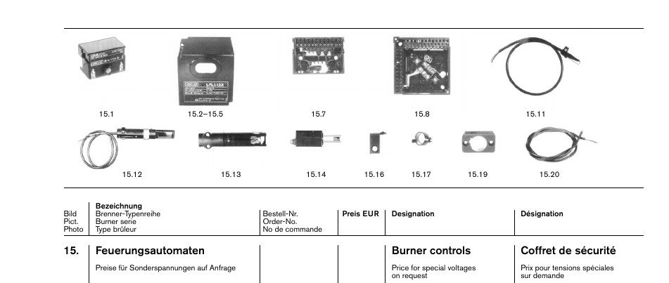 Feuerungsautomaten Coffret de sécurité