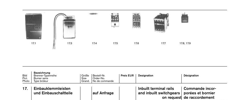 Einbauklemmleisten Inbuilt terminal rails Commande incor-