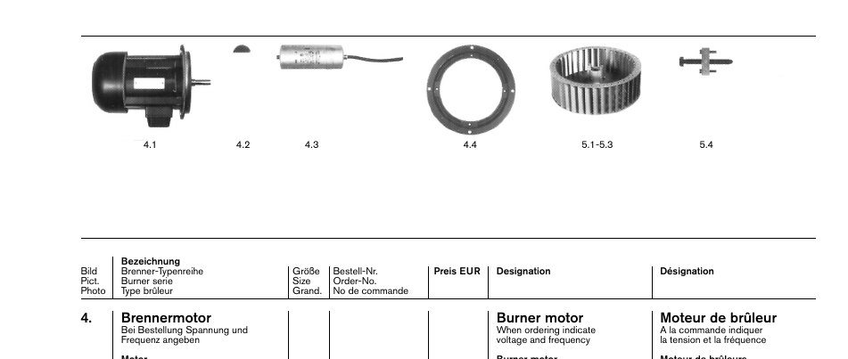 Brennermotor Moteur de brûleur