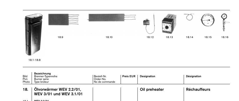Ölvorwärmer WEV 2.2/01, Oil preheater Réchauffeurs