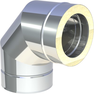 Bild von Edelstahl DW Winkel 90 Grad Ø130 mm