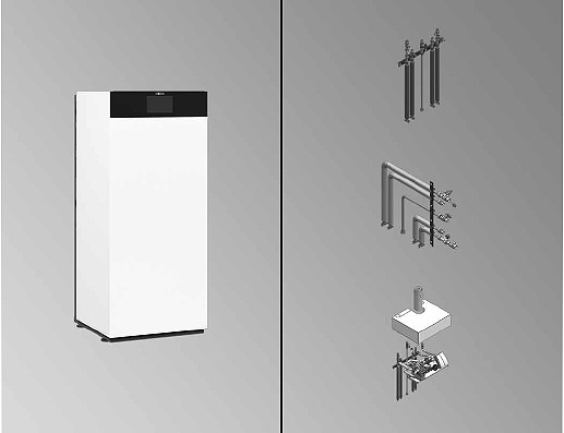 Bild von Vitodens 333-F Brennwertpaket 11 kW - 100 Liter Edelstahl-Ladespeicher