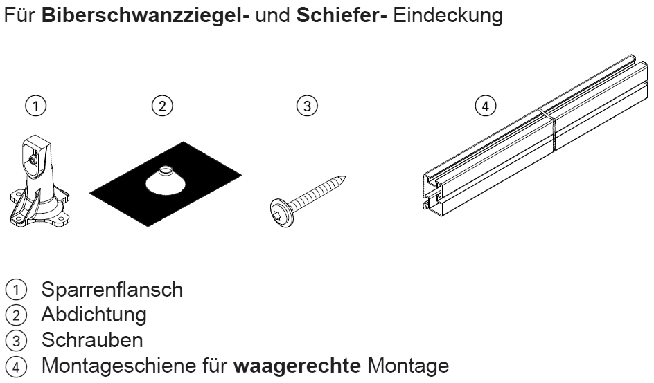 Bild von Befestigungssatz Sparrenflansch für Röhren waagerecht schwarz, 1,25 kN/m²