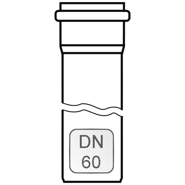 Bild von Abgasrohr PP DN 60 L=0,19 Meter