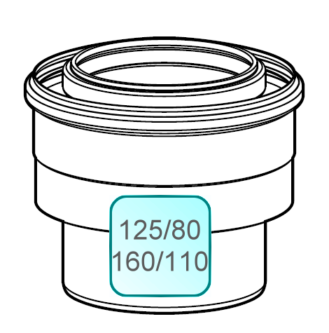 Bild von Aufweitung INOX/PP DN125/80 auf DN160/110 zentrisch
