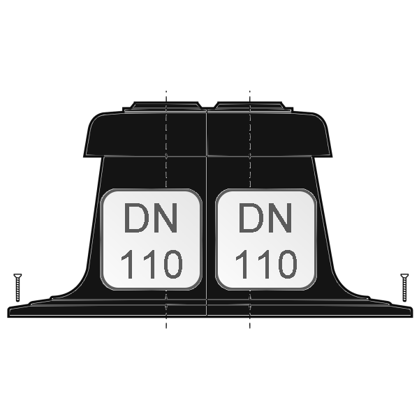 Bild von Doppelrohr-Schachtabdeckung 2 x DN 110 PE schwarz