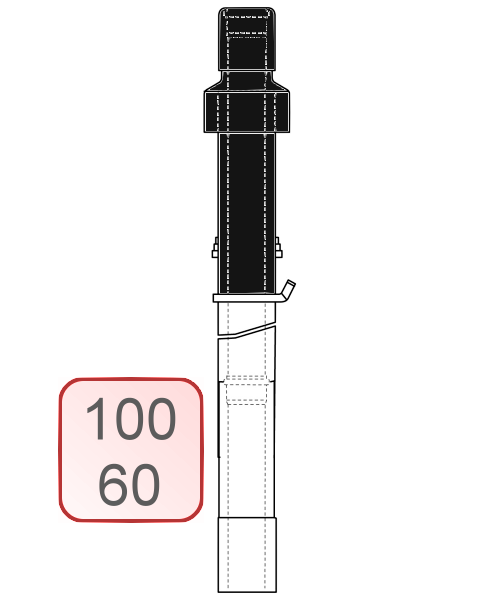 Bild von Dachdurchführung PP schwarz DN100/60 0,4 Meter