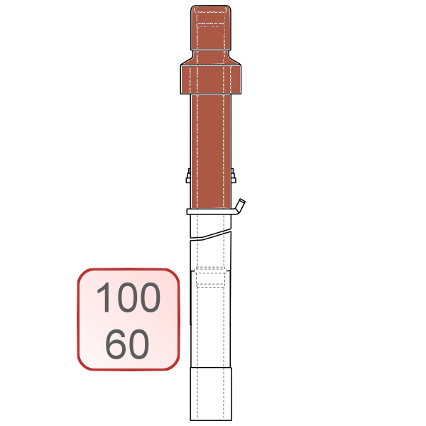 Bild von Dachdurchführung PP rot DN100/60 0,4 Meter