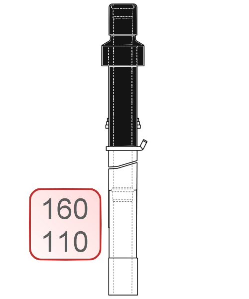 Bild von Dachdurchführung PE/PP schwarz DN160/110 1,0 Meter