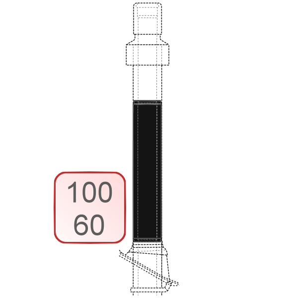 Bild von Überdachverlängerungs-Set schwarz 100/60 L=0,45m