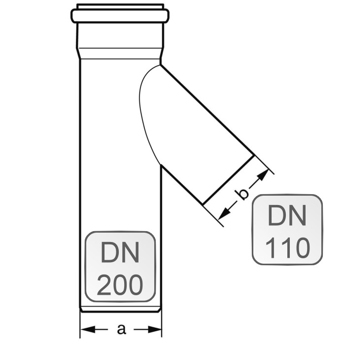 Bild von Sammlerrohr kurz PP DN200 x 550 mm