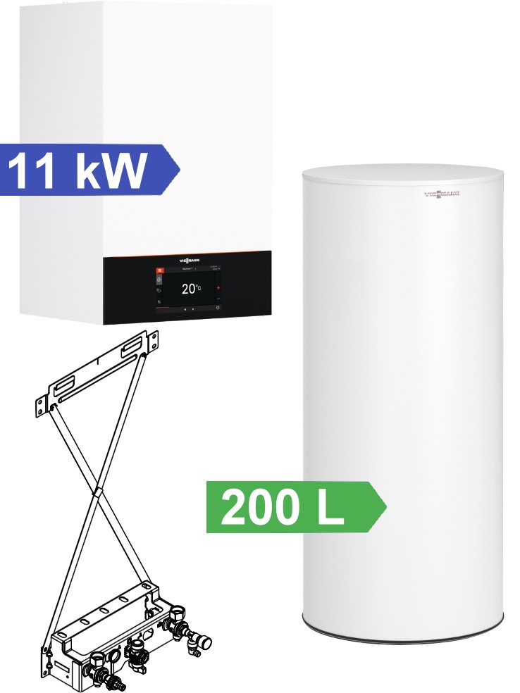 Bild von 11kW Vitodens 300-W Paket mit 200 L Hocheffizienz Speicher