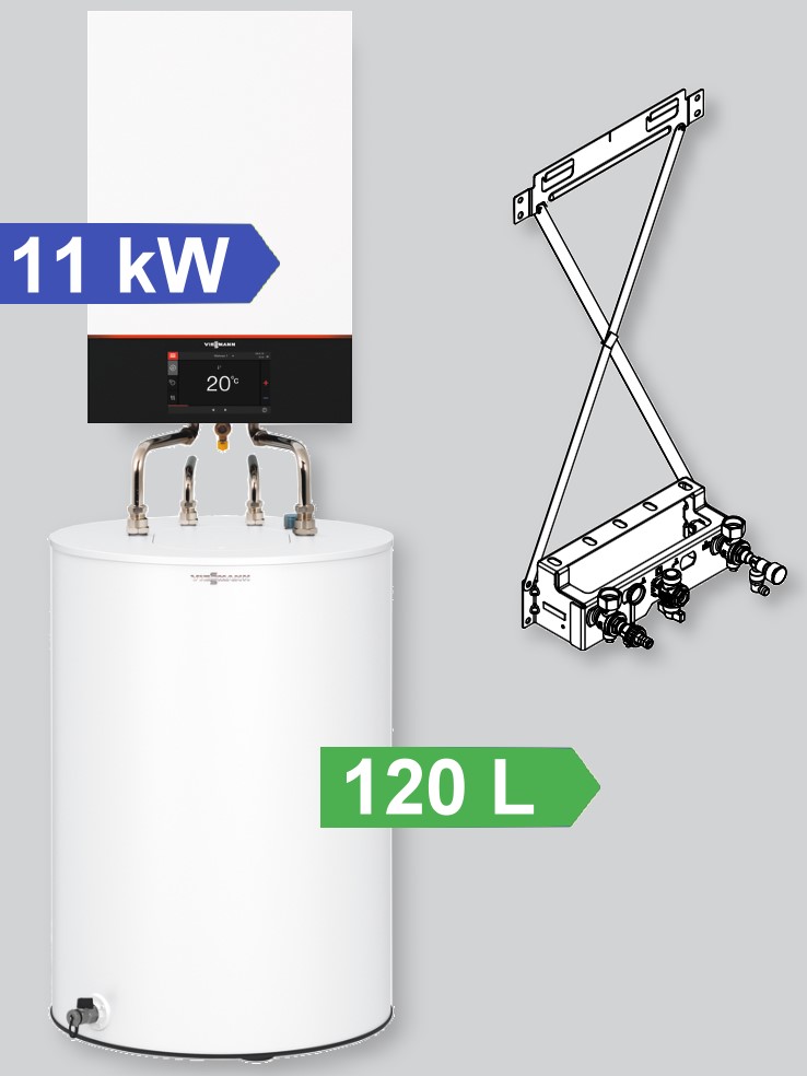 Bild von Vitodens 300-W Paket mit 120 L Hocheffizienz-Speicher