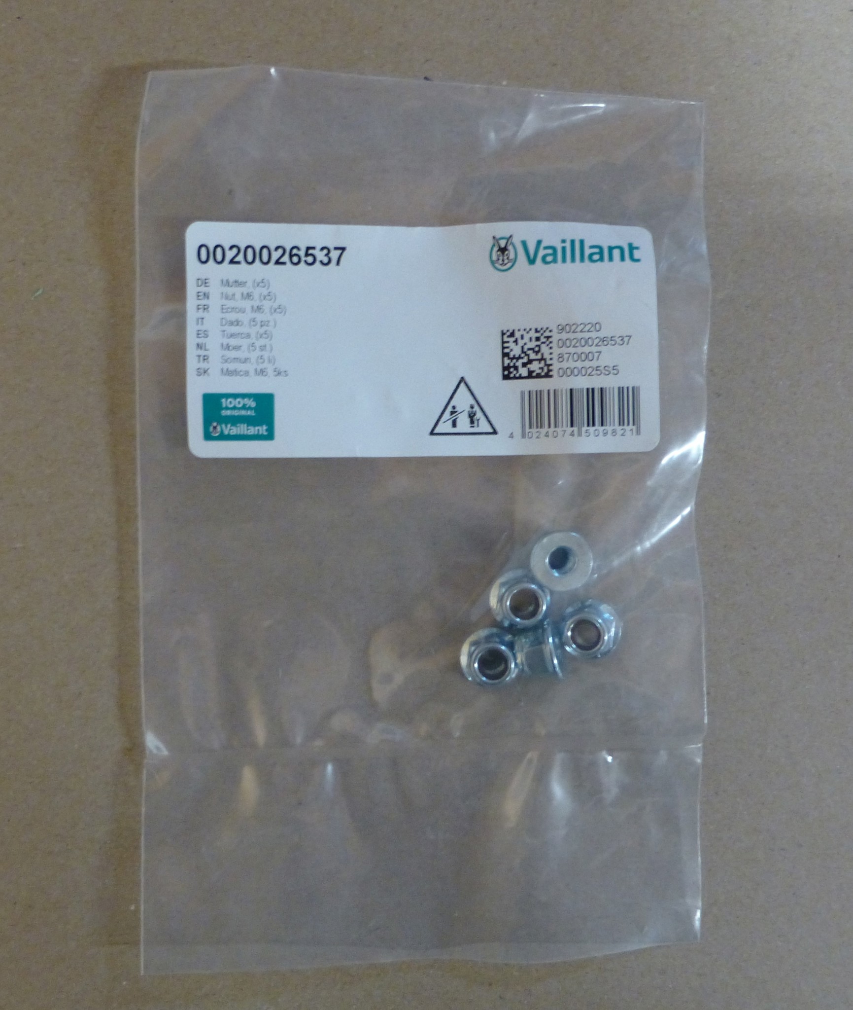 Vaillant Muttern selbstsichernd (5 Stück)