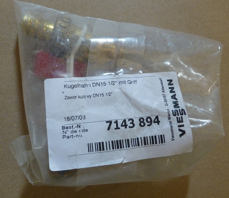 Bild von KFE Kugelhahn DN15 1/2" mit Griff
