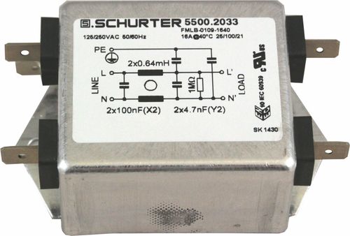 Bild von Netzfilter-1phasig-16A für MGK-2-390-630 ab 02/2013