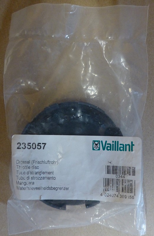 Bild von Drossel, Frischluftrohr für Vaillant VC, VSC, VAS