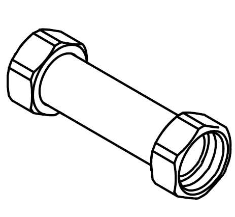 Bild von Verbindungsrohr G1 x G1 x 91 mm
