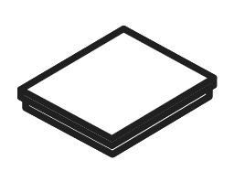 Schauglas 33 x 33 x 6 glasklar