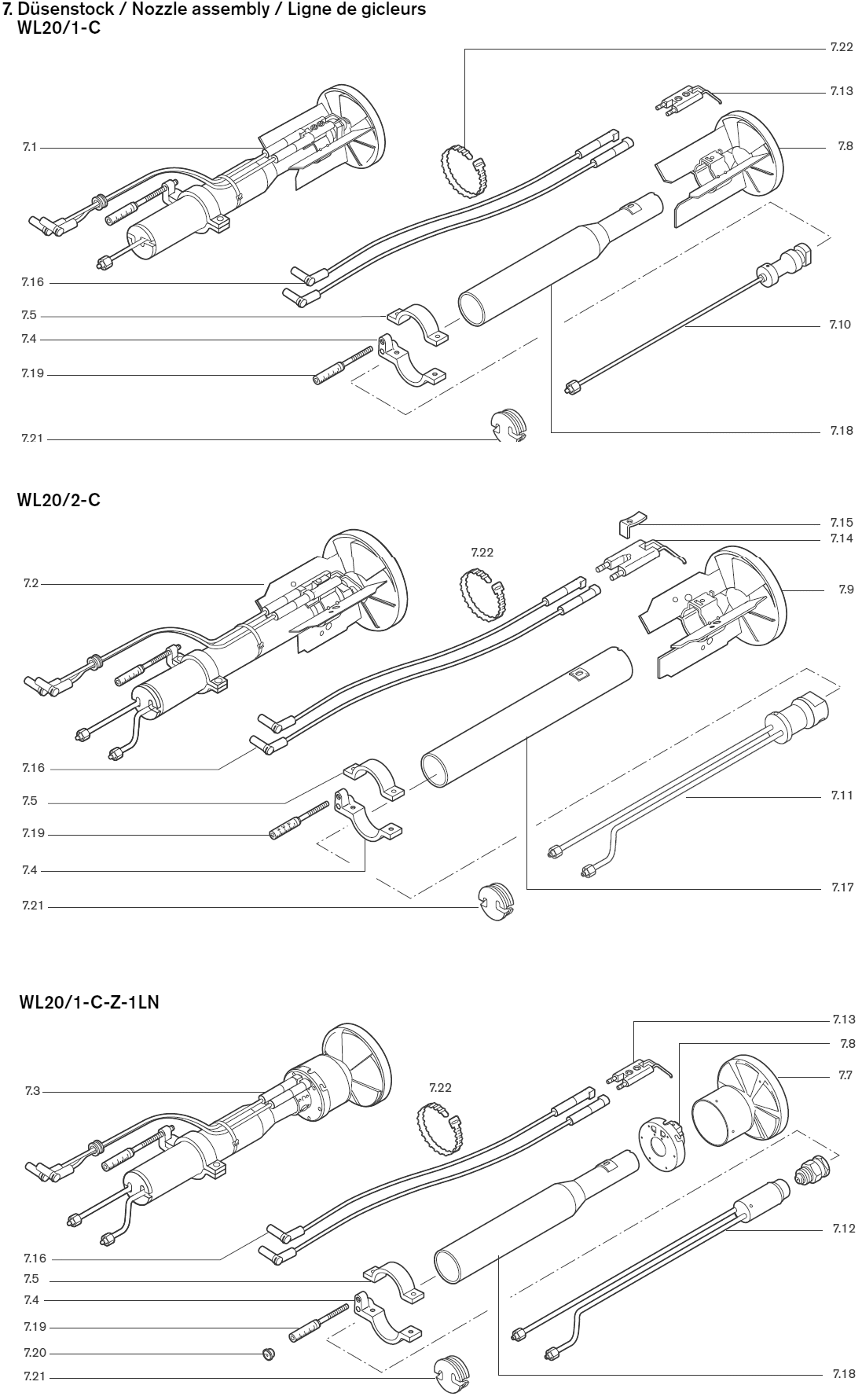 Ersatzteile Düsenstock Weishaupt WL20-C
