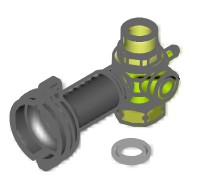 Zeigerthermometer blau Ø51 mm Tauchschaft Ø7 mm