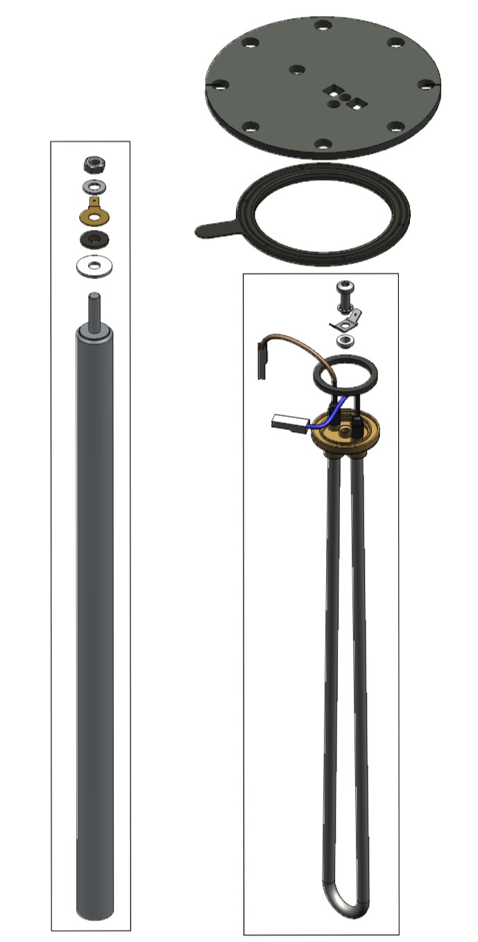 Flansch Anode und Heitzeinsatz Vitocal 060-A T0E-R290-250l