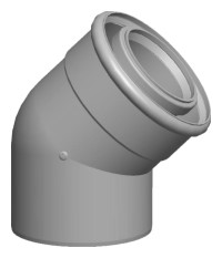 Bild von Bogen 45° für Luft-/Abgasrohr DN80/125